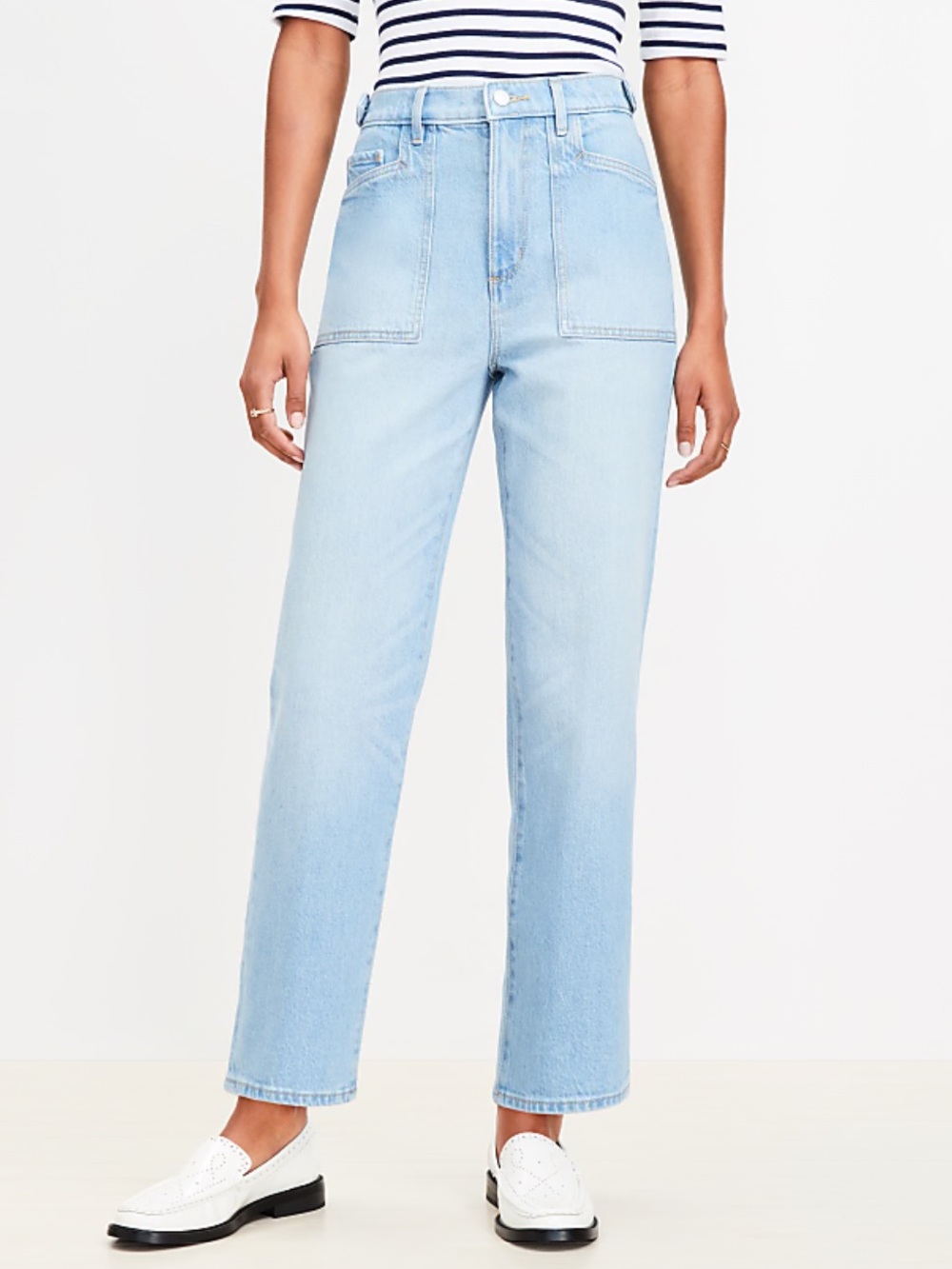 NWT LOFT High Rise Straight Jeans. Size 31/12.